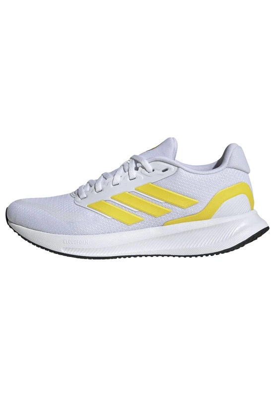 adidas Women's RUNFALCON 5 Running Shoes, Cloud White/Yellow/Core Black, 5.5 UK