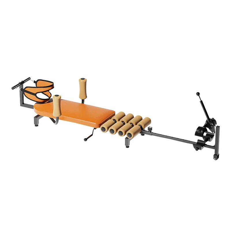Massage Traction Bed Table, Cervical Lumber Spine Back Stretcher Traction Bed for Tension Relief, Back Decompression- Up to 287 lbs Weight Capacity, Adjustable Length from 55 to 73 inches (Brown)
