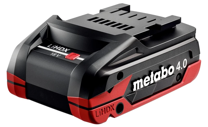 metabo LiHDX Battery Pack 18 V 4.0 Ah - High Performance Battery with Tabless Technology, Fast Charging - Compatible with 18 V CAS Devices - Long Runtime, Robust and Reliable for Extreme Applications