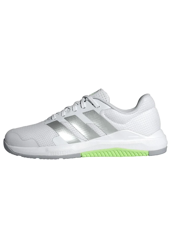 adidas Women's Dropset Base Training Shoes, Cloud White/Matte Silver/Lime Burst, 10.5 UK