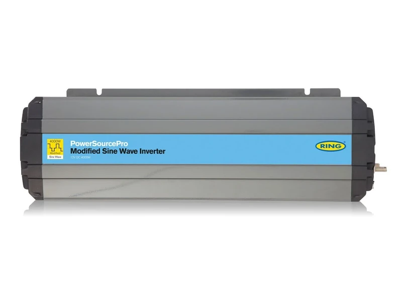 RING 4000W Power Source Pro Modified Sine Wave Inverter - Double Socket: Compact Heavy Duty Extruded Casing