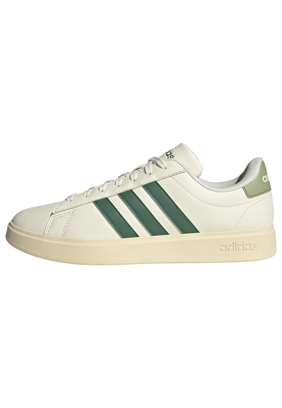 adidas Men's Grand Court 2.0 Shoes, Off White/Collegiate Green/Tent Green, 10.5 UK