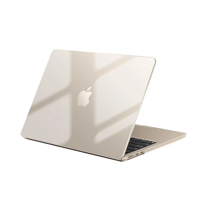 EooCoo Case Compatible with MacBook Air 13.6 inch M4 M3 M2 2025 2024 2022 Model A3240 A3113 A2681 with Touch ID, Transparent Plastic Hard Shell Cover, Smooth Shiny Surface - Crystal Starlight