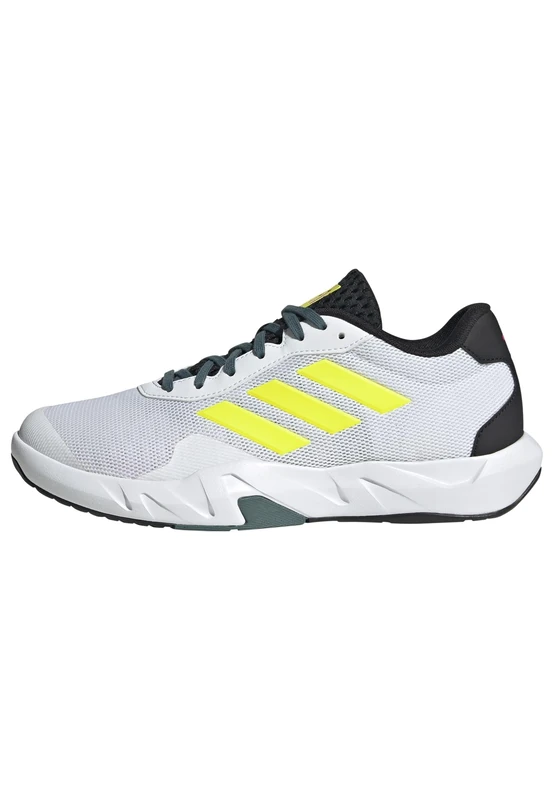 adidas Men's Amplimove Trainer Shoes, FTWR White/Lucid Lemon/Shock Pink, 9 UK