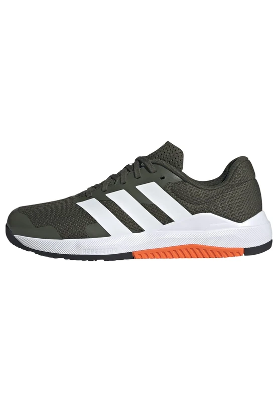 adidas Men's Dropset Base Training Shoes, Night Cargo/Cloud White/Impact Orange, 10.5 UK