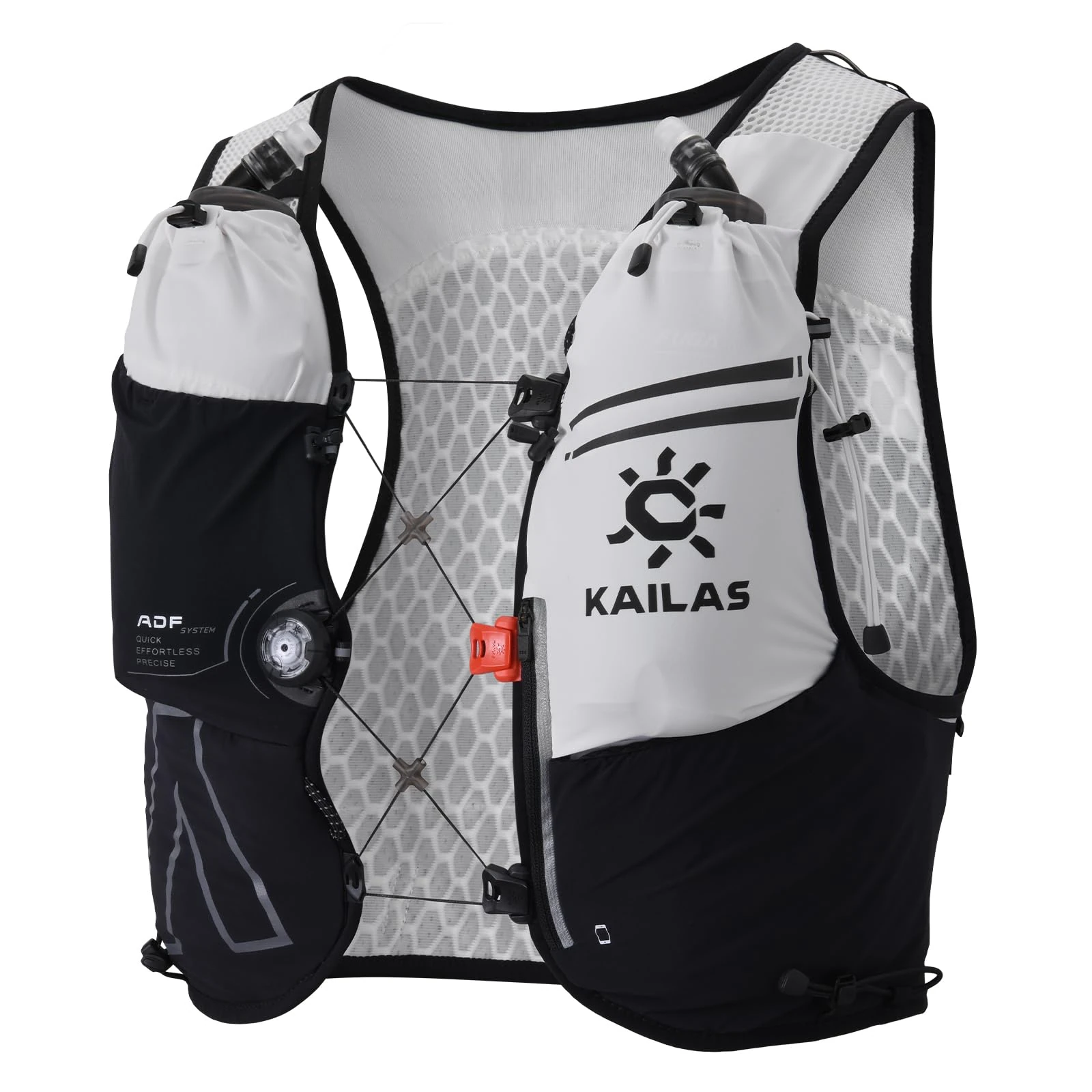 KAILAS FUGA AIR 8L Running Vest Hydration Backpack Hydration Vest Water Backpack Lightweight with Two TPU Water Bladders for Women Men Trail Cycling Hiking Black and White S