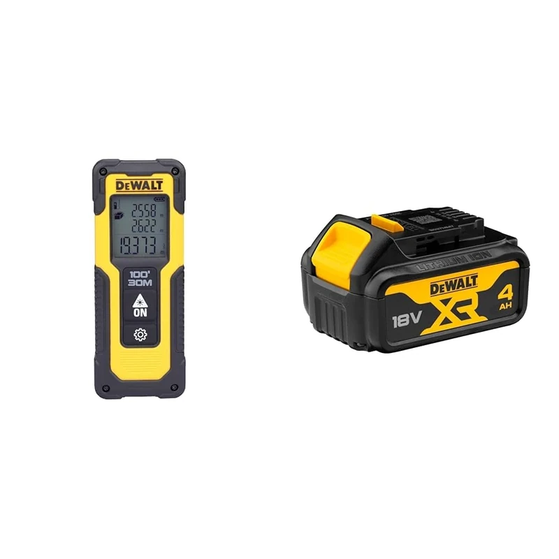 DEWALT DWHT77100-XJ Laser Distance Measurer 30m + DEWALT Battery