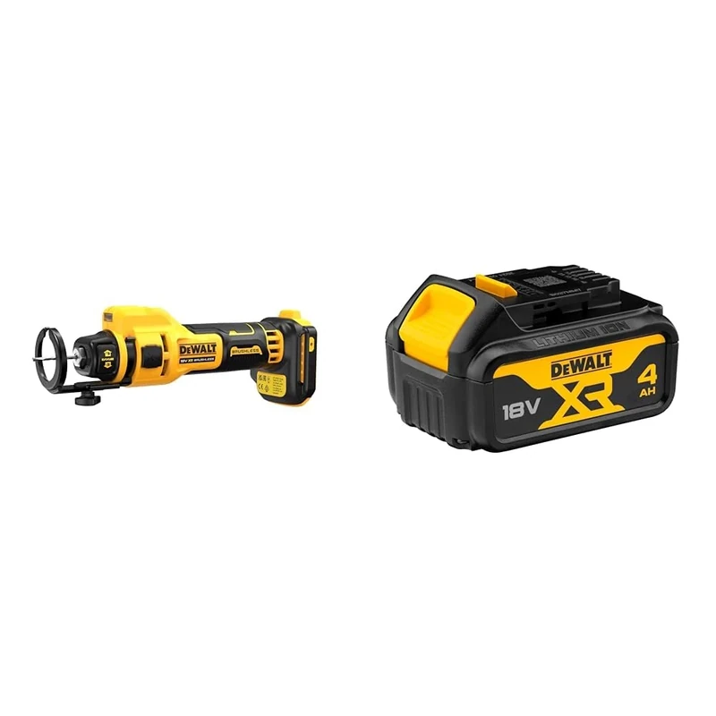 DEWALT DCE555N-XJ - Brushless Cut-Off Saw for XR 18V Drywall, 26,000 RPM, LED Light, Includes 3.2mm and 6.4mm Collets + DEWALT Battery
