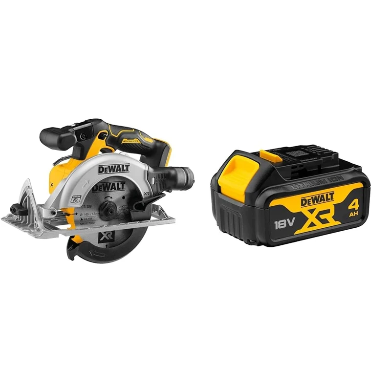 DEWALT DCS565N-XJ 18V XR 165mm Circular Saw, Bare Unit + DEWALT Battery