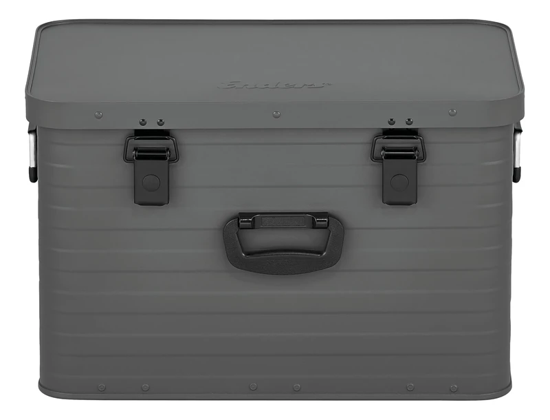 Enders® Alubox Toronto L Grey, 63 Litres, Aluminium Box 1 mm Wall Thickness, Splashproof, Stackable, Aluminium Box, Metal Box with Lid, Can be Used as a Transport Box, Grey 3887