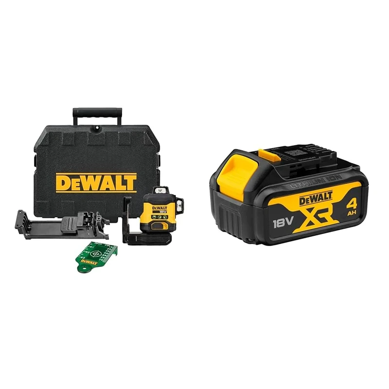 DEWALT DCLE34031N-XJ 18v Compact 3x360 Green Laser - Bare Unit + DEWALT Battery
