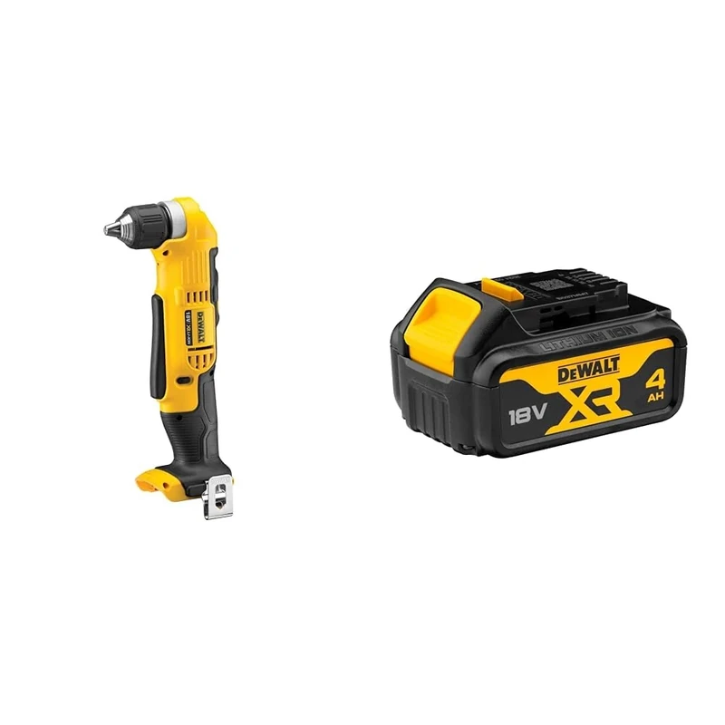 DEWALT DCD740N-XJ Cordless 2-Speed Angle Drill - 18V XR Lithium-Ion - Bare Unit + DEWALT Battery