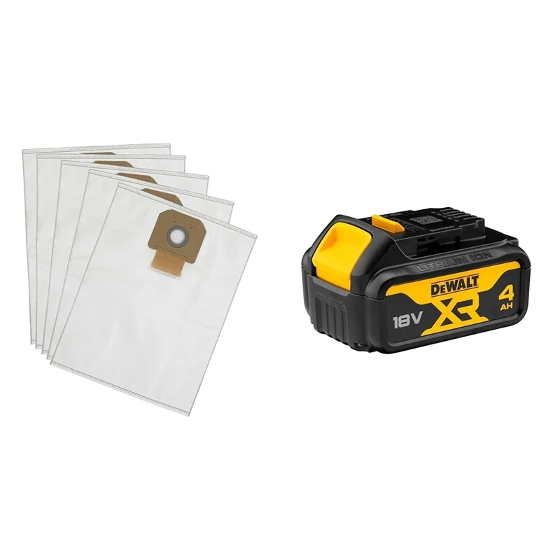 Dewalt DWV9402-XJ Fleece Dust Bag (Pack 5) + DEWALT Battery