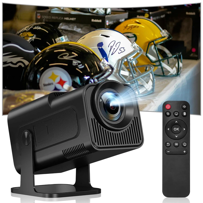 Mini Projector with WiFi and Bluetooth 150-Inch Portable Small Outdoor Projector 1080P 4K Support WiFi 6 Auto Keystone Smart Movie Projector for Bedroom