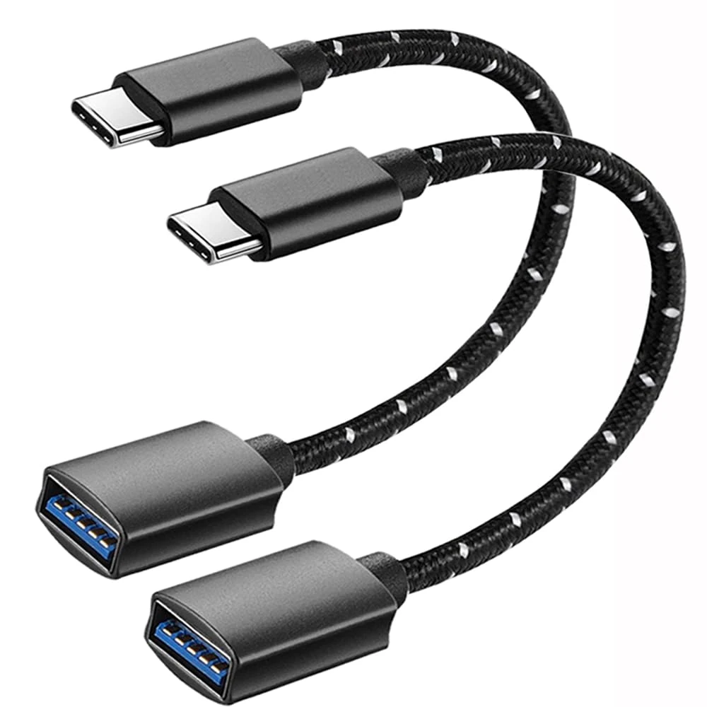 USB C to USB Adapter [2 Pack], Type C to USB OTG Cable, USB C Male to USB A Female Adapter, Compatible with iPhone 15 Pro/Max, MacBook Pro/Air, iPad Pro, Samsung Galaxy, Google Pixel, LG