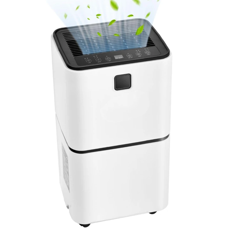 HOMFME 12L/Day Electric Dehumidifier, Mini Air Dehumidifier with Digital Humidity Display, 3 Modes, Laundry Drying, Continuous Drainage, Auto-Off, Portable Dehumidifiers for Bedroom Garage (12H Timer)