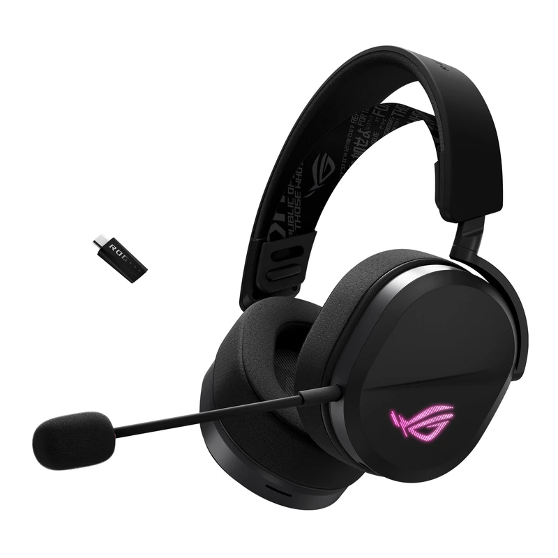 ASUS ROG Pelta Tri-Mode RGB Wireless Lightweight Gaming Headset, 2.4GHz/Btooth/USB-C, 50mm Titanium Drivers, 10mm Super-Wideband Mic