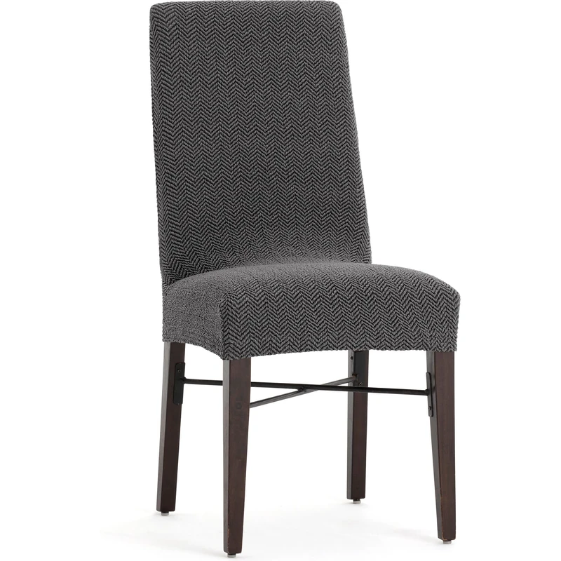 ECOMMERC3 | 2 Super Stretch Fabric Chair Covers - Dark Grey Chair Covers Bi-elastic, Breathable and Adaptable to Multiple Models, Protection Against Daily Wear and Tear - Image 1