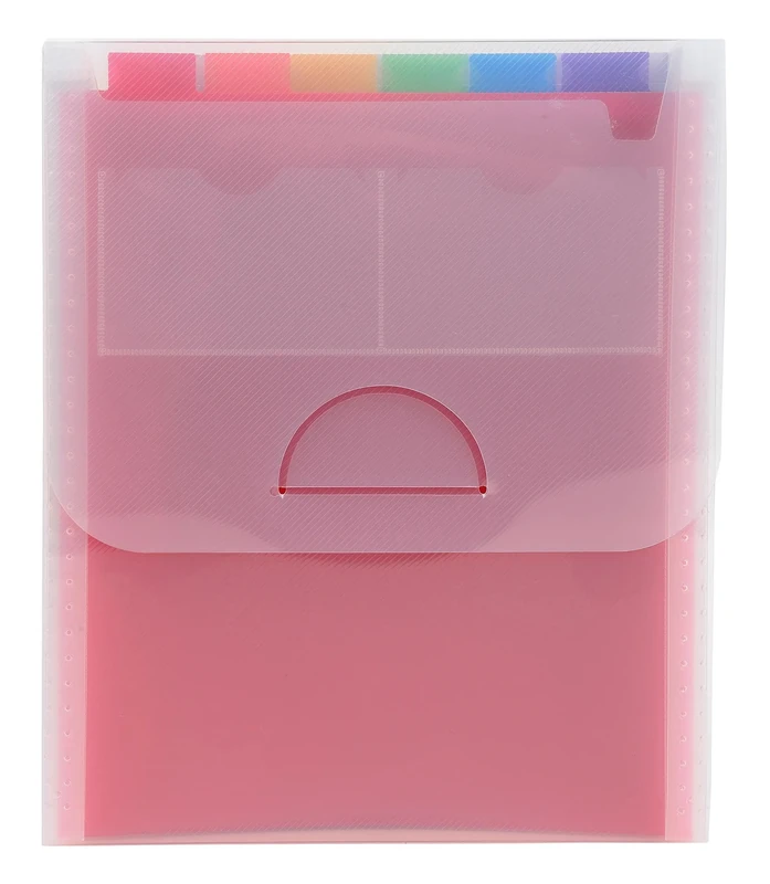 Exacompta - Ref 55798E - Box of 5 Crystal Vertical case sorters - PP Cover and Interior - with 2 Label Holders on The Side - 6 compartments - Size 25.5x30.5cm - for A4 - Crystal