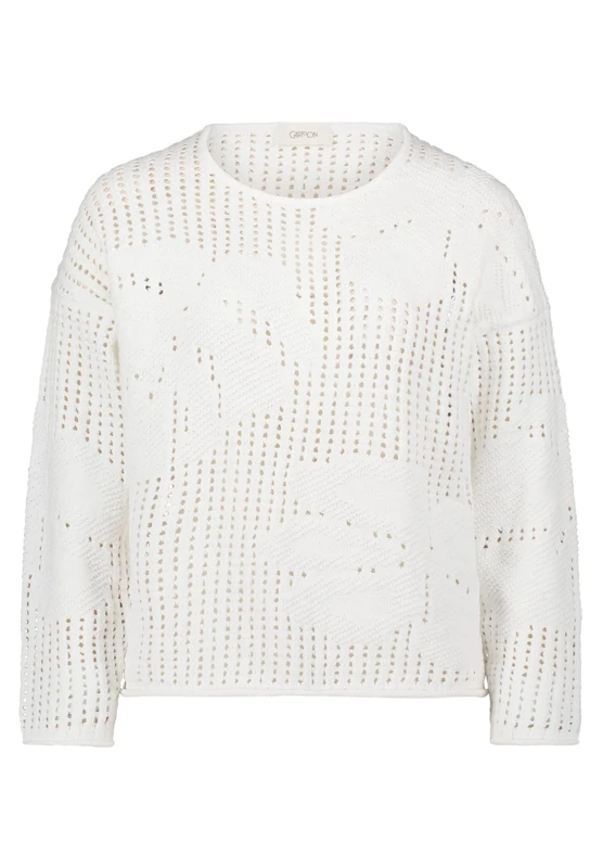 Cartoon Women's Knitted Crew Neck Jumper, Raw White, 10