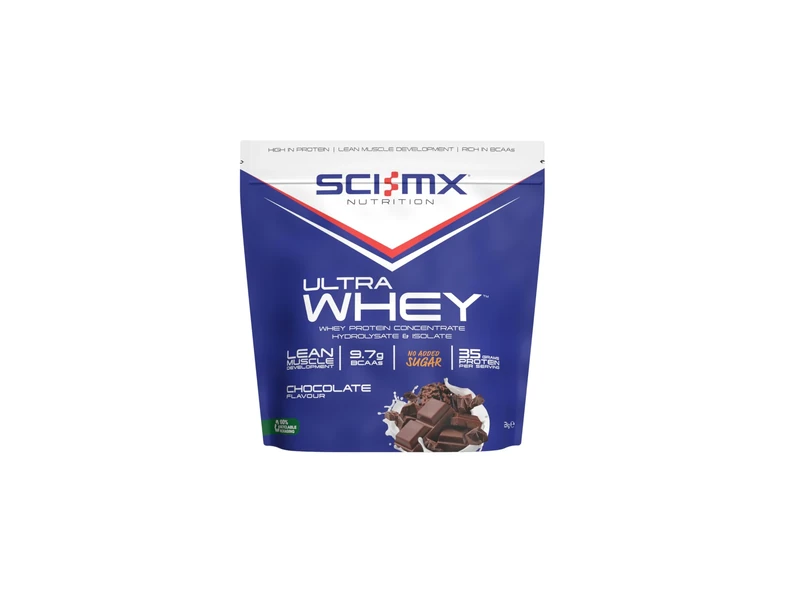 SCI-MX Ultra Whey Protein Muscle Building & Recovery Protein Powder with Naturally Occurring Glutamine & Amino Acids - Chocolate Flavour - 2kg (44 Servings)
