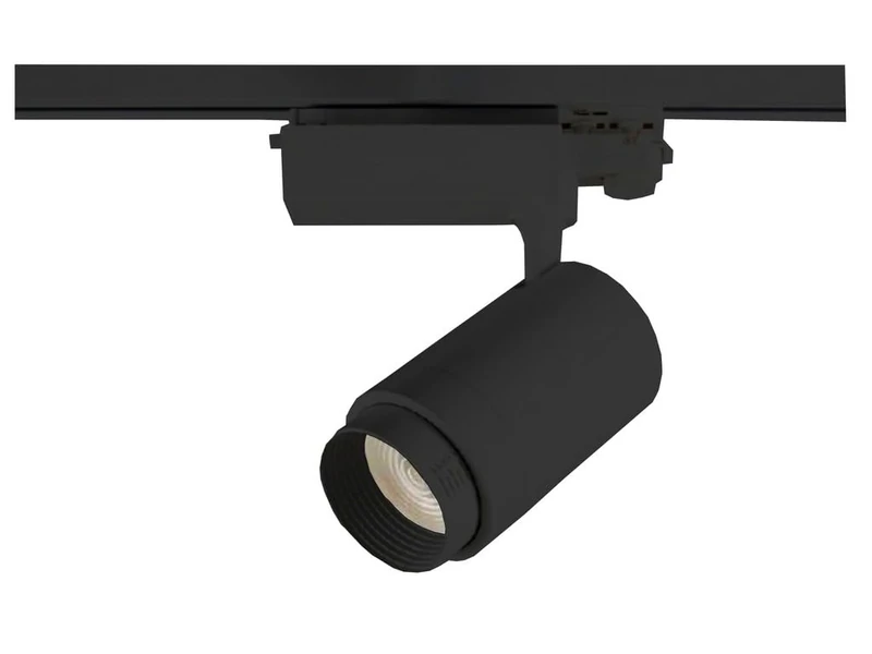 4-Way LED Track Spotlight with Adjustable Angle from 15° to 60° and 30W, 4000K. High Performance PF>0.9, operates at 230V. Elegant Black, Perfect for Creating Unique environments. - Image 1