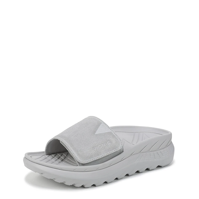 Vionic Unisex Rejuvenate Flat Slide Sandals, Vapor Grey Suede, Medium Fit, UK 5
