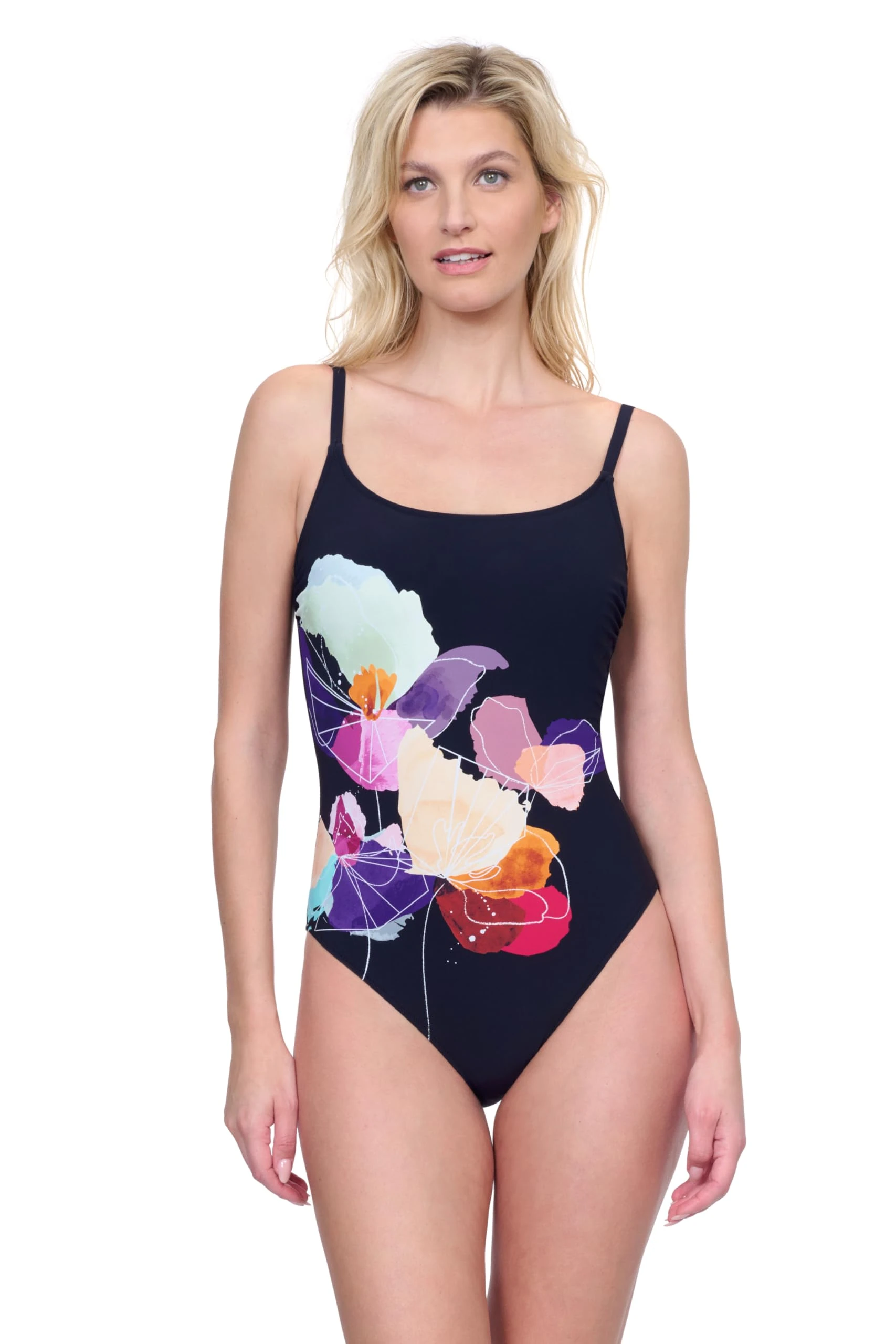 Gottex Women's One Piece Swimsuit, Black Multi, 12