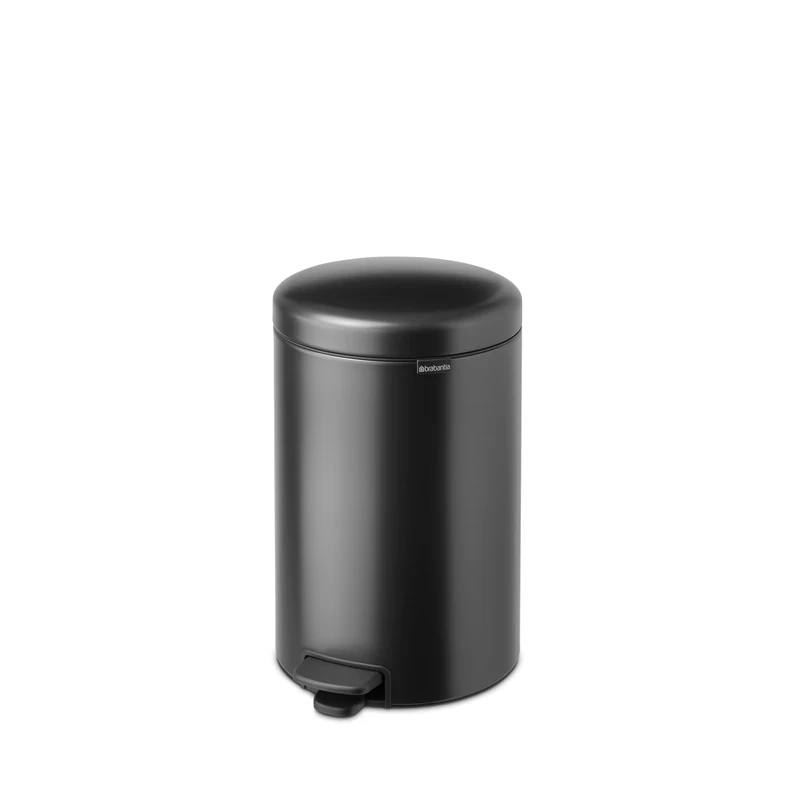 Brabantia NewIcon Pedal Bin 20 L | Soft Close Waste Bin with Odour-Proof Lid and Plastic Inner Bucket | Compact, Non-Slip Trash Can for Kitchen, Office, Bathroom, or Bedroom |Confident Grey