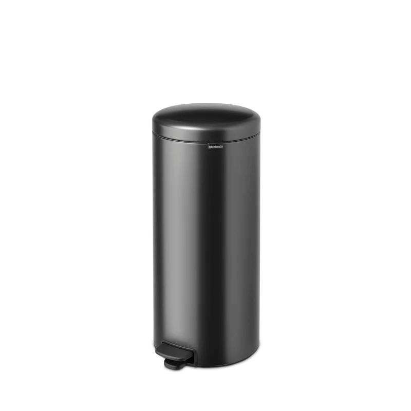 Brabantia NewIcon Pedal Bin 30 L | Soft Close Waste Bin with Odour-Proof Lid and Plastic Inner Bucket | Compact, Non-Slip Trash Can for Kitchen, Office, Bathroom, or Bedroom | Confident Grey