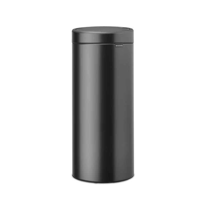 Brabantia Bo Touch Kitchen Bin 30L | Large Soft-Touch Rubbish Bin with Inner Bucket | Space-Saving Flat Back Bin for Kitchen | Stylish Waste Solution | Confident Grey
