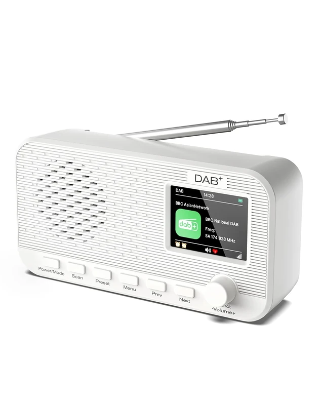 OiDiPi DAB Radio Portable with 2.4" Large Colour Display, DAB+ Digital Radio with Bluetooth, Rechargeable Battery Powered Small FM Radios, 40 Presets Stations, Dual Alarms Clock, Sleep Timer