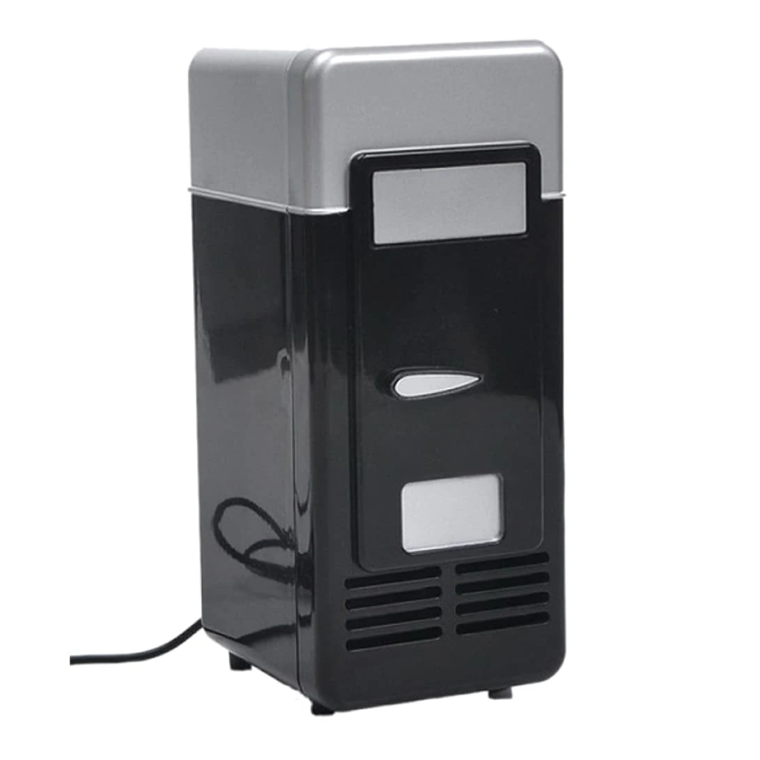Kalastussaari Mini USB Fridge, Portable Refrigerator, 5V Cooling & Heating, Drinks & Beverages, Office, Car, Home, Black, 482g, 19.4 x 9 x 9cm