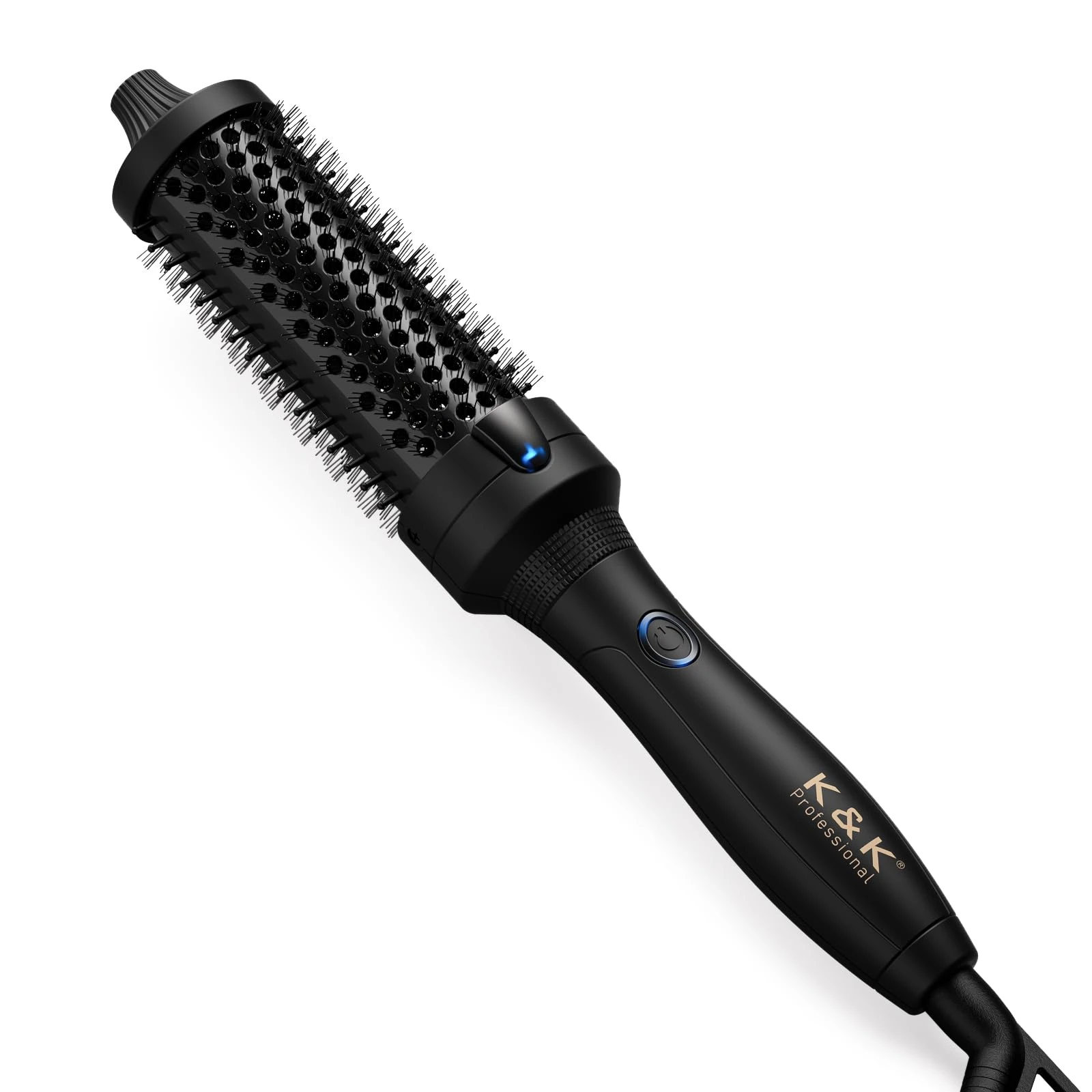 K&K Thermal Brush, 1.5 Inch Heated Round Brush, Professional Heated Curling Ceramic Tourmaline Ionic Curling Iron, Hot Styling Volumizing Comb, Dual Voltage for Traveling