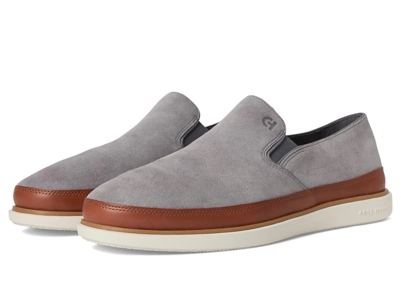 Cole Haan Men's Grandpro Strawspoint Twin Gore Loafer, Quiet Shade/Dark Sequoia/Ivory, 8 UK