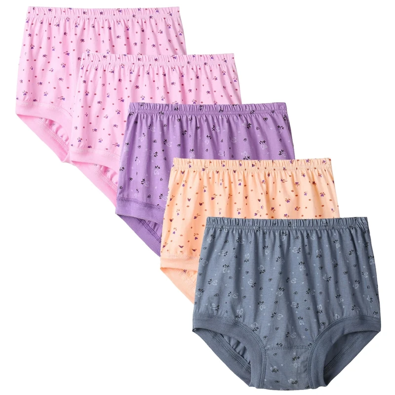 Anntry Women's High Waist Knickers Ladies Cotton Briefs Underwear Full Coverage Soft Breathable Panties 5-pack