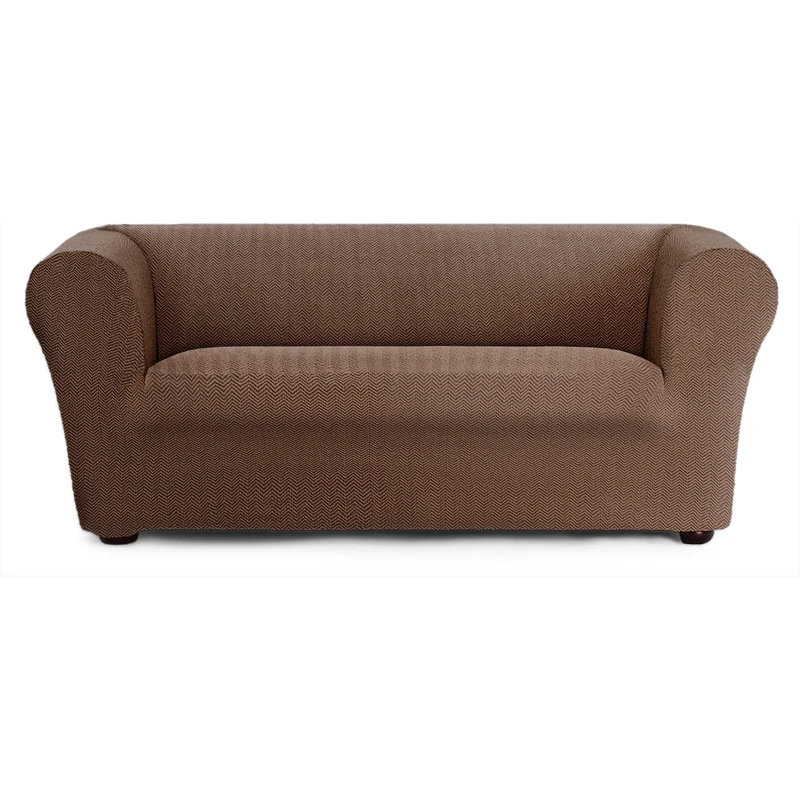 ECOMMERC3 | 2 Seater Sofa Cover Bi-Elastic Super Elastic Chester and Klippan Sofas – Brown Sofa Cover Protector Anti-Wear Breathable, Maximum Fit with Supportive Foams and Rubber Bands - Image 1