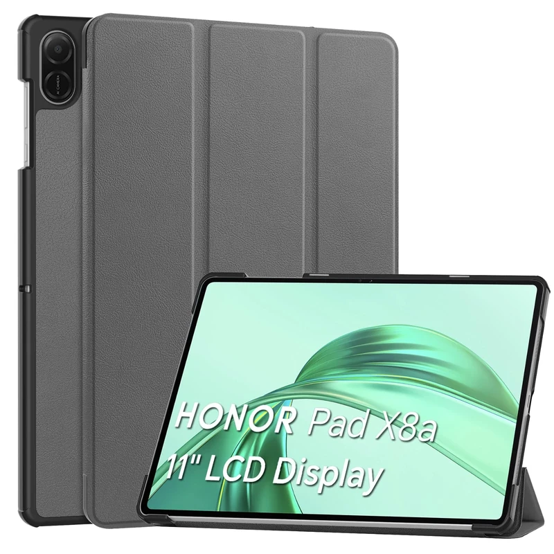 XLTTONG Case for Honor Pad X8a 11 Inch 2024, Slim Protective Case with Stand PU Leather for Honor Pad X8a 11 Inch Tablet (Grey)