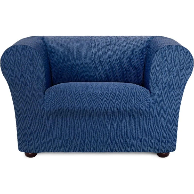 ECOMMERC3 | Sofa Cover Size 1 Seater Bi-elastic Super Elastic Chester and Klippan Sofas - Blue Sofa Cover Protector Anti-Wear Breathable, Maximum Fit with Gripping Foams and Rubber Bands - Image 1