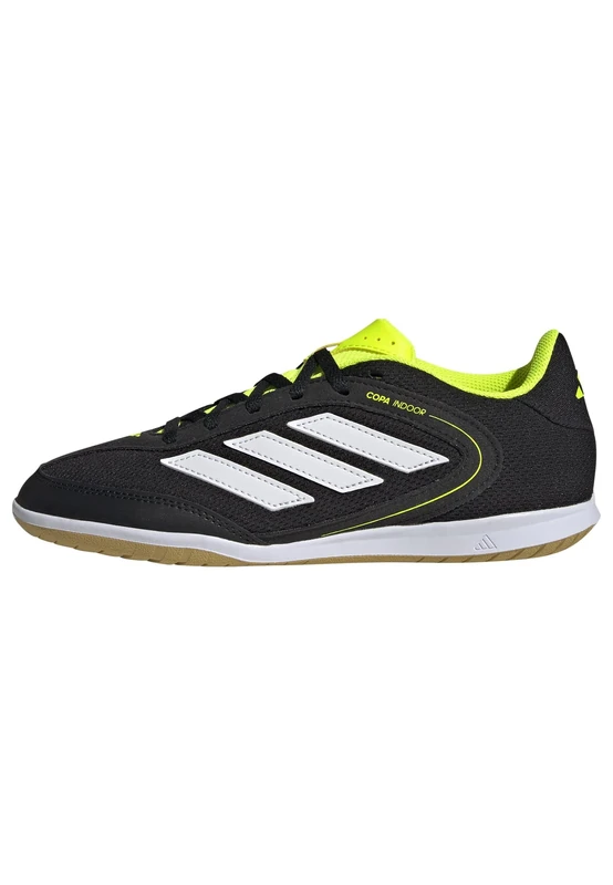 adidas COPA Indoor Court League Football Boots Kids Shoes, core Black/FTWR White/Lucid Lemon, 1 UK Child