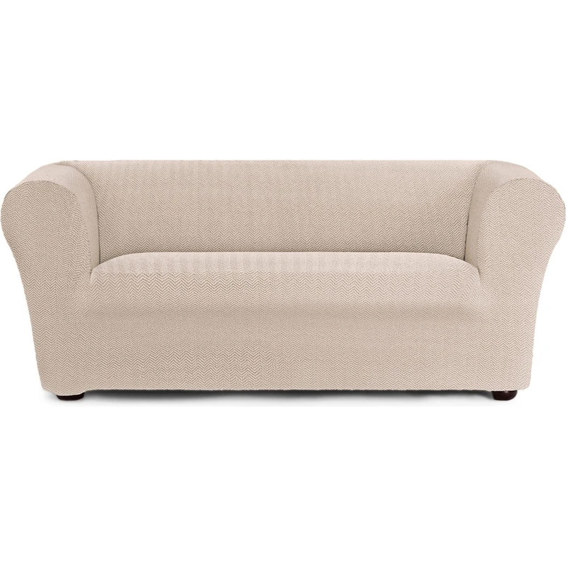 ECOMMERC3 | Sofa Cover Size 2 Seater Bi-Elastic Super Elastic Chester and Klippan Sofas - Linen Sofa Cover Protector Anti-Wear Breathable, Maximum Fit with Supportive Foams and Rubber Bands