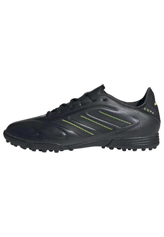 adidas Unisex Kids COPA Pure III League Turf Football Boots Kids, Core Black/DGH Solid Grey/Lucid Lemon, 1 UK