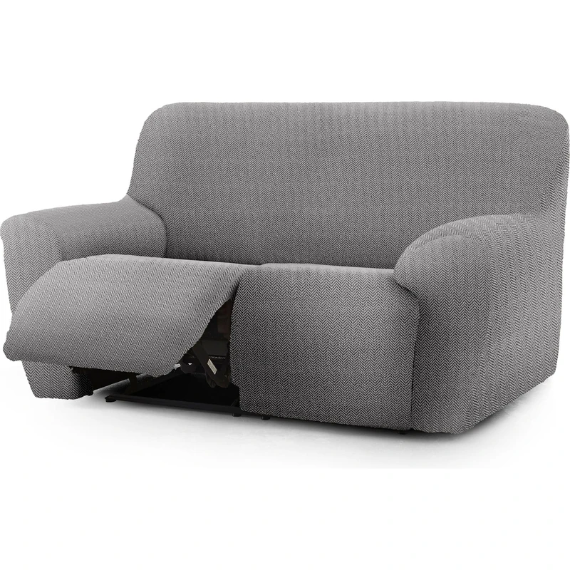 ECOMMERC3 | Sofa Cover Relax Feet Together 2x2 Super Elastic Bi-Elastic – Breathable Grey Sofa Cover, Easy to Put on and Remove, with Supportive Foams and Rubber Footrests - Image 1