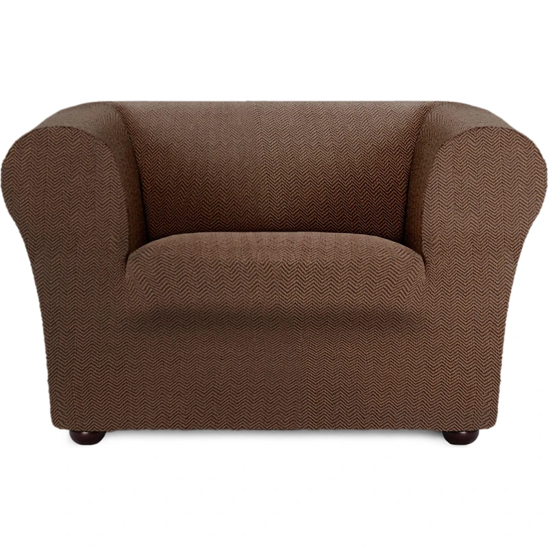 ECOMMERC3 | Sofa Cover Size 1 Seater Bi-elastic Super Elastic Chester and Klippan Sofas - Brown Sofa Cover Protector Anti-Wear Breathable, Maximum Fit with Gripping Foams and Rubber Bands - Image 1