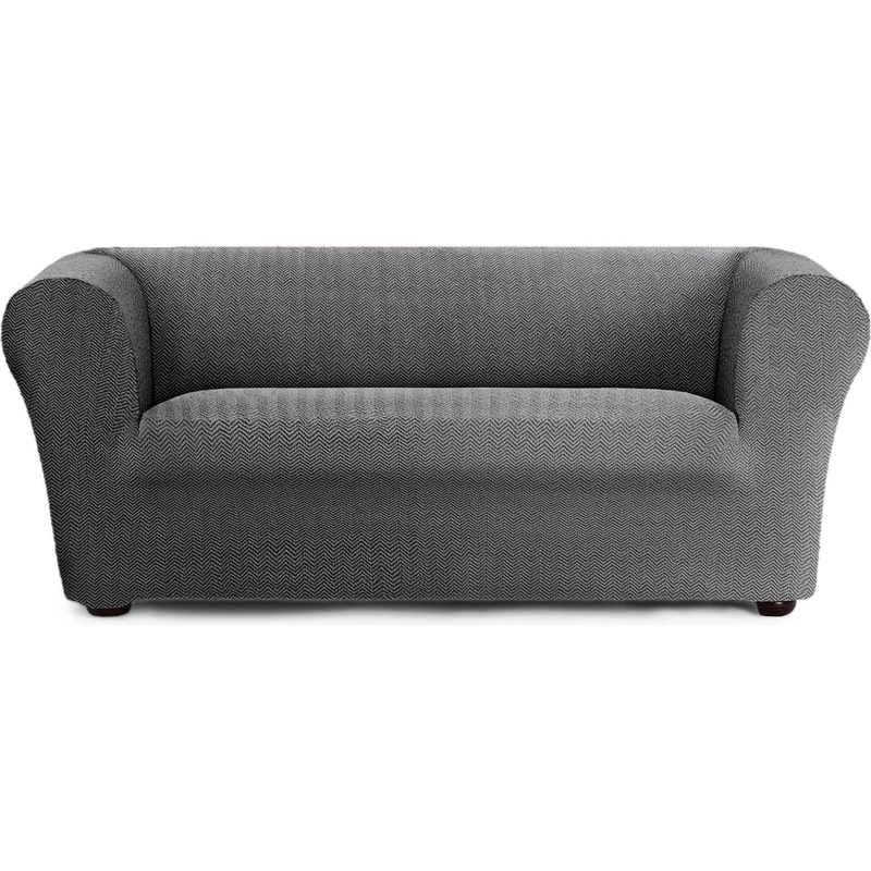 ECOMMERC3 | Sofa Cover Size 2 Seater Bi-Elastic Super Elastic Chester and Klippan Sofas - Dark Grey Sofa Cover Protector Breathable, Maximum Fit with Supportive Foams and Rubber Bands - Image 1