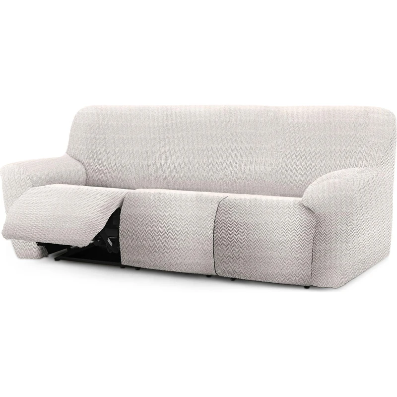 ECOMMERC3 | Sofa Cover Relax Feet Together 3 x 3 Super Elastic Bi-Elastic – Ecru Breathable Sofa Cover, Easy to Put on and Remove, with Supportive Foams and Rubber Footrests - Image 1