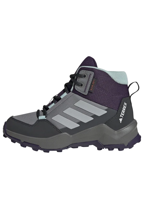 adidas Unisex Kids Terrex AX4R MID RAIN.RDY Hiking Shoes, Grey Three/Grey Two/semi Flash Aqua, 1 UK