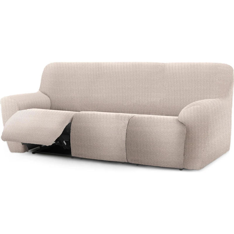 ECOMMERC3 | Sofa Cover Relax Feet Together 3 x 3 Super Elastic Bi-Elastic – Breathable Linen Sofa Cover, Easy to Put on and Remove, with Supportive Foams and Rubbers for Footrests - Image 1