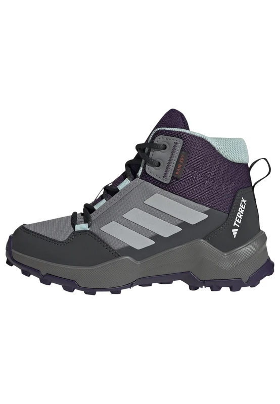 adidas Unisex Kids Terrex AX4R MID RAIN.RDY Hiking Shoes, Grey Three/Grey Two/semi Flash Aqua, 2.5 UK