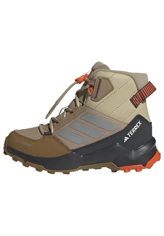 adidas Unisex Kinder Terrex AX4R Mid Climawarm+ Hiking Shoes Kids, Cardboard/Matte Silver/semi Impact Orange, 35 1/2 EU
